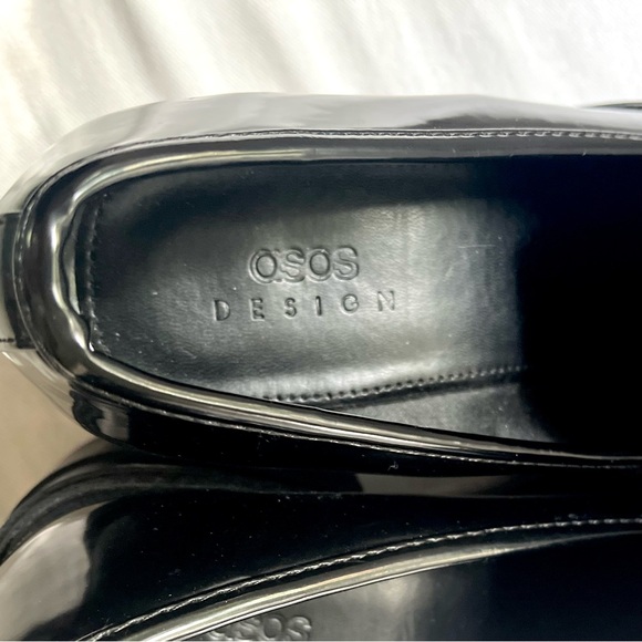 ASOS DESIGN Women's 8 Simone Chunky Mid Heeled Loafer In Black With Daisies - Picture 4 of 9